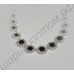 Комплект украшений (ожерелье, серьги) с крупными прозрачными и чёрными фианитами