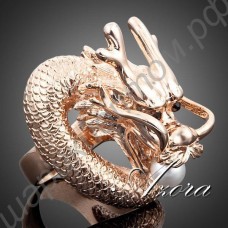 Шедевральное позолоченное кольцо в виде дракона