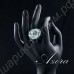 Чудесное голубое кольцо с белыми, синими и зелёными кристаллами
