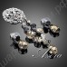 Эстетичный набор украшений (ожерелье и серьги) с тёмными камнями