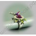 Кольцо колибри на цветке, с платиновым покрытием