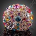 Кольцо позолоченное со множеством разноцветных австрийских кристаллов