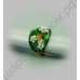 Зелёное кольцо, покрытое эмалью, с позолотой и фианитами