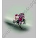 Кольцо с платиновым покрытием, с крупным фиолетовым австрийским кристаллом и цветком