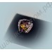 Кольцо в платиновом покрытии с разноцветными австрийскими кристаллами, усыпанное фианитами
