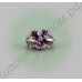 Пурпурное кольцо с большим австрийским кристаллом, покрытое платиной