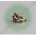 Пурпурное кольцо с большим австрийским кристаллом, покрытое платиной
