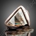 Кольцо с австрийским кристаллом треугольной формы, позолоченное