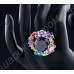 Кольцо с божьей коровкой и бабочкой, с крупным фиолетовым австрийским кристаллом, покрытое платиной