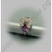 Кольцо в виде цветка с фиолетовым австрийским кристаллом и россыпью белых фианитов, покрытое платиной