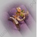 Кольцо с цветком из фианитов позолоченное