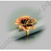 Кольцо цветок, позолоченное, с фианитами на тычинках